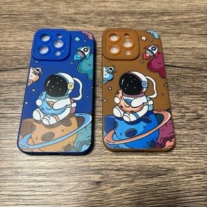 Astronaut Design Phone Case - Blue and Brown